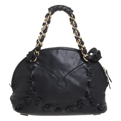 Gianfranco Ferre Black Leather Satchel