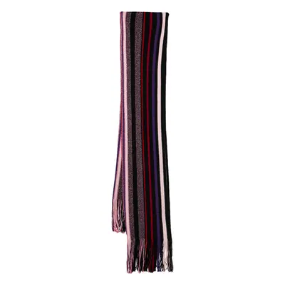 Missoni Multicolored Striped Wool & Lurex Knit Fringed Scarf