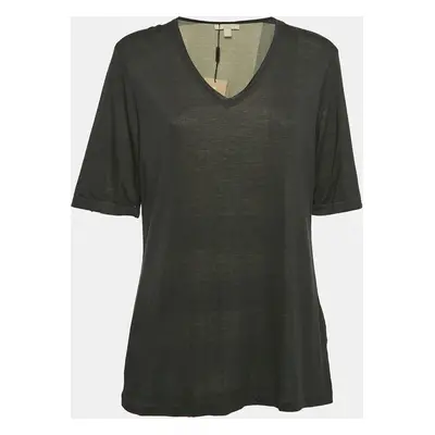 Burberry Black Jersey V-Neck T-Shirt