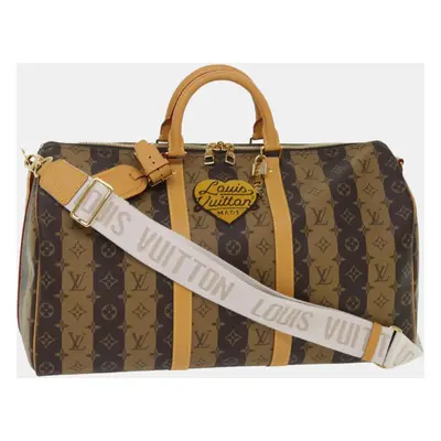 Louis Vuitton x Nigo Brown Canvas Keepall Bandouliere travel Duffel Bags