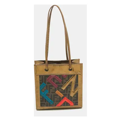 Fendi Metallic Zucca Coated Canvas and Leather Mini Tote