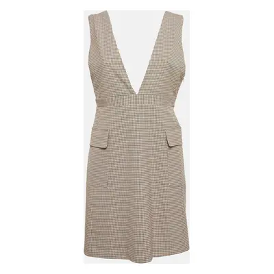 See by Chloe Beige Houndstooth Sleeveless Mini Dress