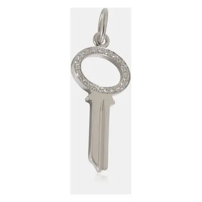 Tiffany & Co. 18k White Gold Keys Fashion Pendant 0.05 CTW