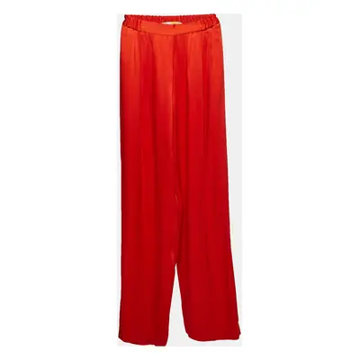 Stella McCartney Red Satin Straight Leg Trousers