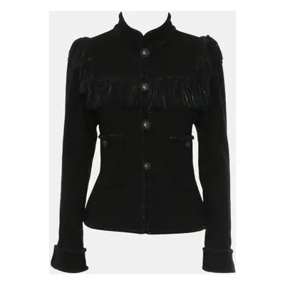 Chanel Black Wool Fringe Jacket