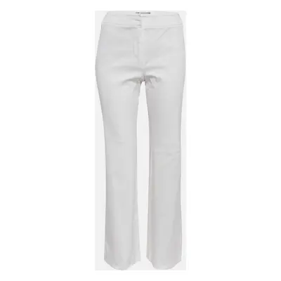 Max Mara White Cotton Straight-Leg Trousers