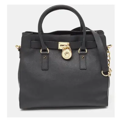 MICHAEL Michael Kors Black Leather North South Hamilton Tote