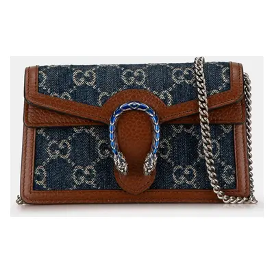 Gucci Blue/Brown Denim Super Mini GG Dionysus Crossbody Bag