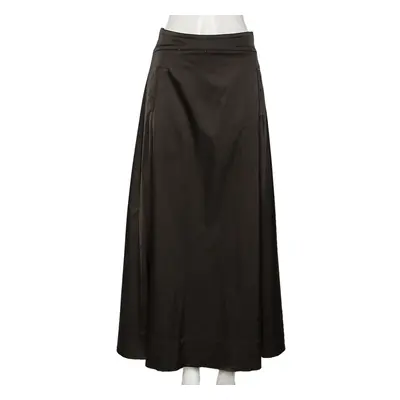 Emporio Armani Dark Grey Sateen Pocketed Maxi Skirt