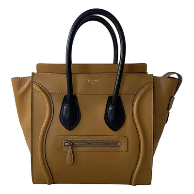 Celine Brown Leather Luggage Micro Tote