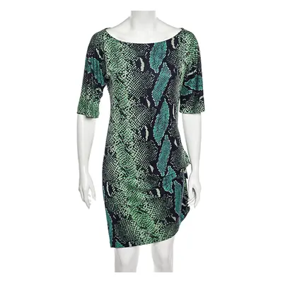 Diane von Furstenberg Green Printed Silk Knee Length Dress