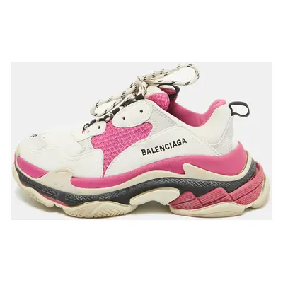 Balenciaga Multicolor Leather and Mesh Triple Sneakers Size