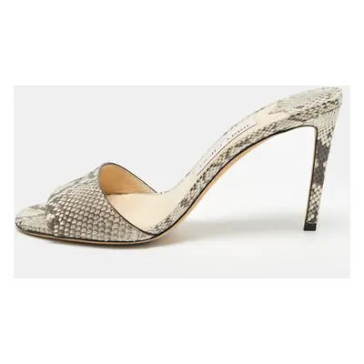 Jimmy Choo Brown/Beige Python Stacey Slide Sandals Size