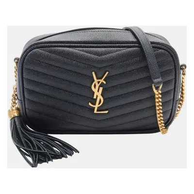 Saint Laurent Leather Black Lou Mini Shoulder Bag