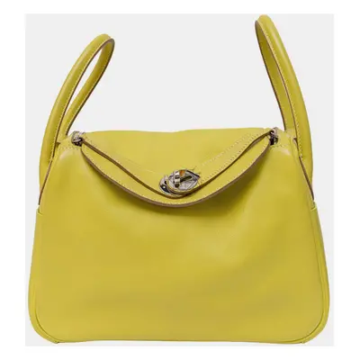 Hermes Lime Swift Leather Lindy Bag