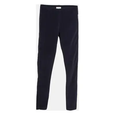 Moncler Navy Blue Velvet Knit Leggings Yrs