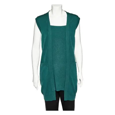 M Missoni Green Merino Wool & Angora Knit Sleeveless Sweater