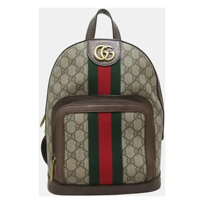 Gucci Beige PVC coated canvas Ophidia GG Small Backpack