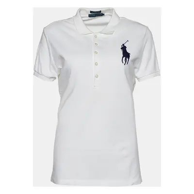 Ralph Lauren White Cotton Pique Polo T-Shirt