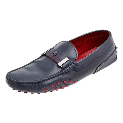 Tod's for Ferrari Blue Leather Loafers Size