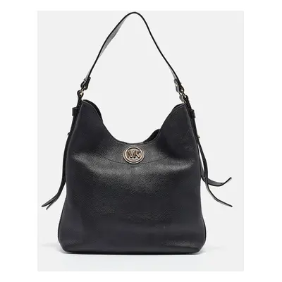 Michael Kors Black Pebbled Leather Bowery Shoulder Bag