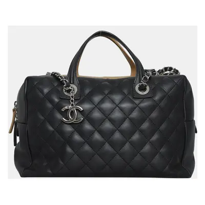 Chanel CC Quilted Bicolor Bowling Bag