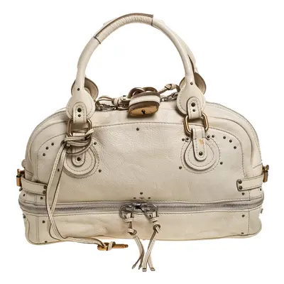 Chloe Cream Leather Paddington Zipped Satchel