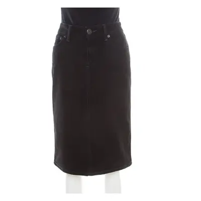 Marc by Marc Jacobs Black Washed Denim Slit Detail Skirt