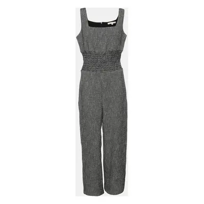 Maje Black/White Tweed Sleeveless Jumpsuit