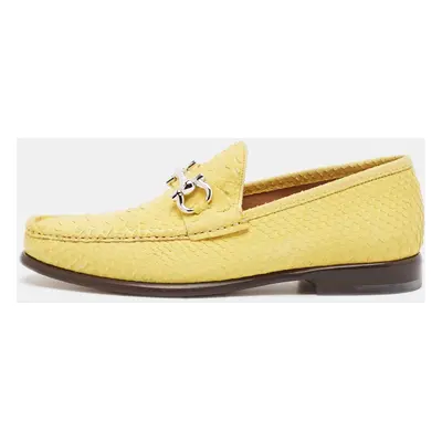 Salvatore Ferragamo Yellow Python Leather Mason Loafers Size 41.5