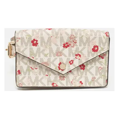 Michael Kors Multicolor Signature Floral Coated Canvas Envelope Belt Bag