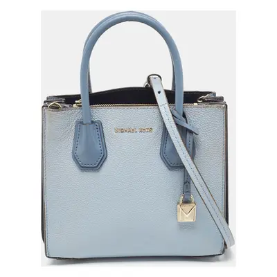 Michael Kors Grey/Blue Leather Mercer Satchel