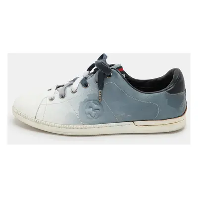 Gucci Blue Ombre Leather Low Top Sneakers Size 41.5