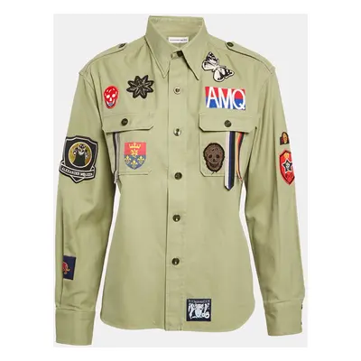 Alexander McQueen Green Applique Cotton Shirt