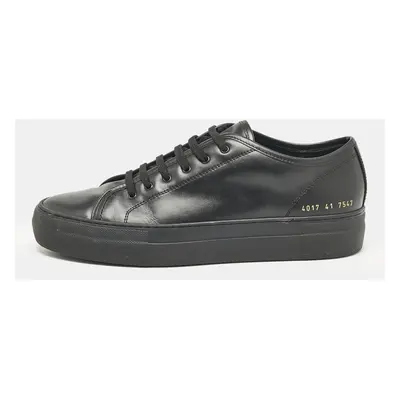 Common Projects Black Leather Achilles Lace Up Sneakers Size