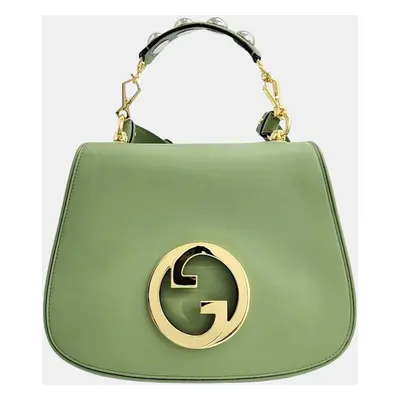 Gucci Light Green Leather Top Handle Blondie Bag (721172)