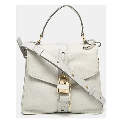 Chloe Two Tone Grey Leather Aby Day Top Handle Bag