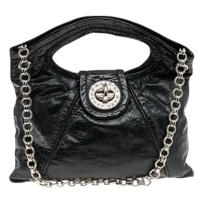 Marc by Marc Jacobs Black Leather Turnlock Shoulder Bag