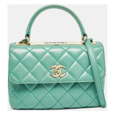 Chanel Aqua Green Quilted Leather Trendy CC Flap Bag