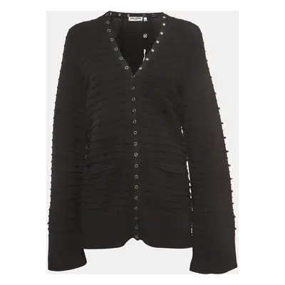 Opening Ceremony Black Cotton Snap Tape Cardigan