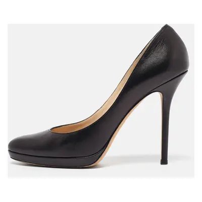 Jimmy Choo Black Leather Platform Pumps Size