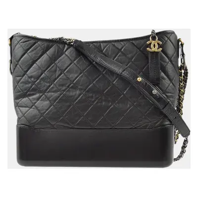 Chanel Black Calfskin Large Gabrielle Shoulder Bag