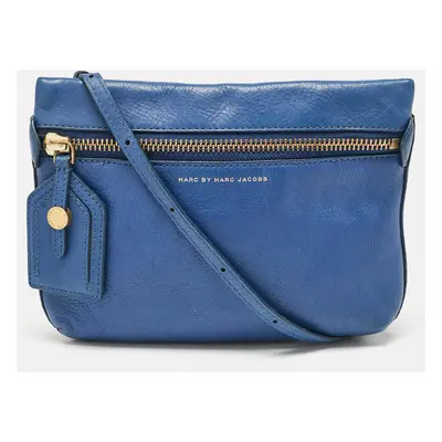 Marc by Marc Jacobs Blue Leather Zip Crossbody Bag