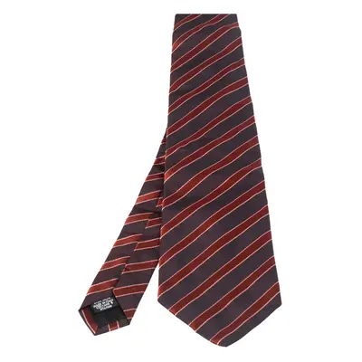 Boss By Hugo Boss Brown & Orange Striped Silk Tie