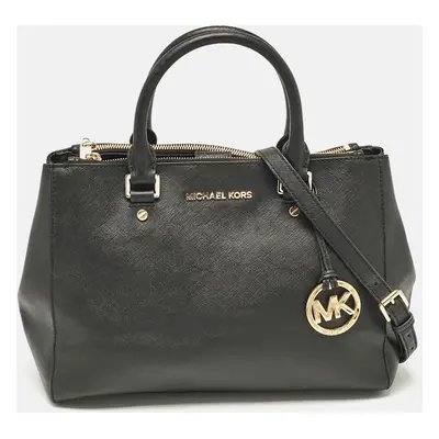 Michael Kors Black Leather Medium Sutton Tote