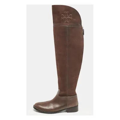 Tory Burch Brown Leather Over The Knee Boots Size 35.5