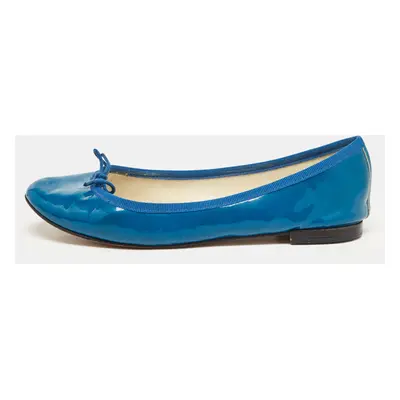 Repetto Blue Patent Leather Bow Ballet Flats Size