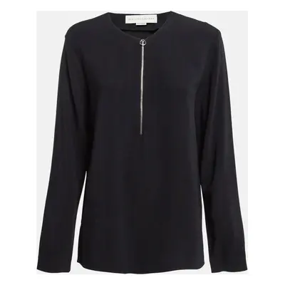 Stella McCartney Black Crepe Zip-Up Blouse