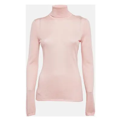 Gabriela Hearst Blush Pink Cashmere Blend Knit Turtleneck Sweater