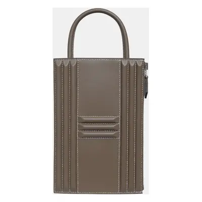 Hermes Etoupe Tadelakt Leather H Cadena Lock Bag